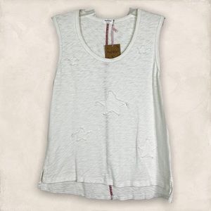 NWT Hello Nite! Revolve Burnout Star Lounge Sleep Tank White Sz S